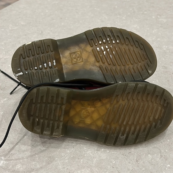 Dr. Martens 1460 kids ankle Maroon Boots sz 1 cherry red leather hightop shoes - Picture 4 of 16